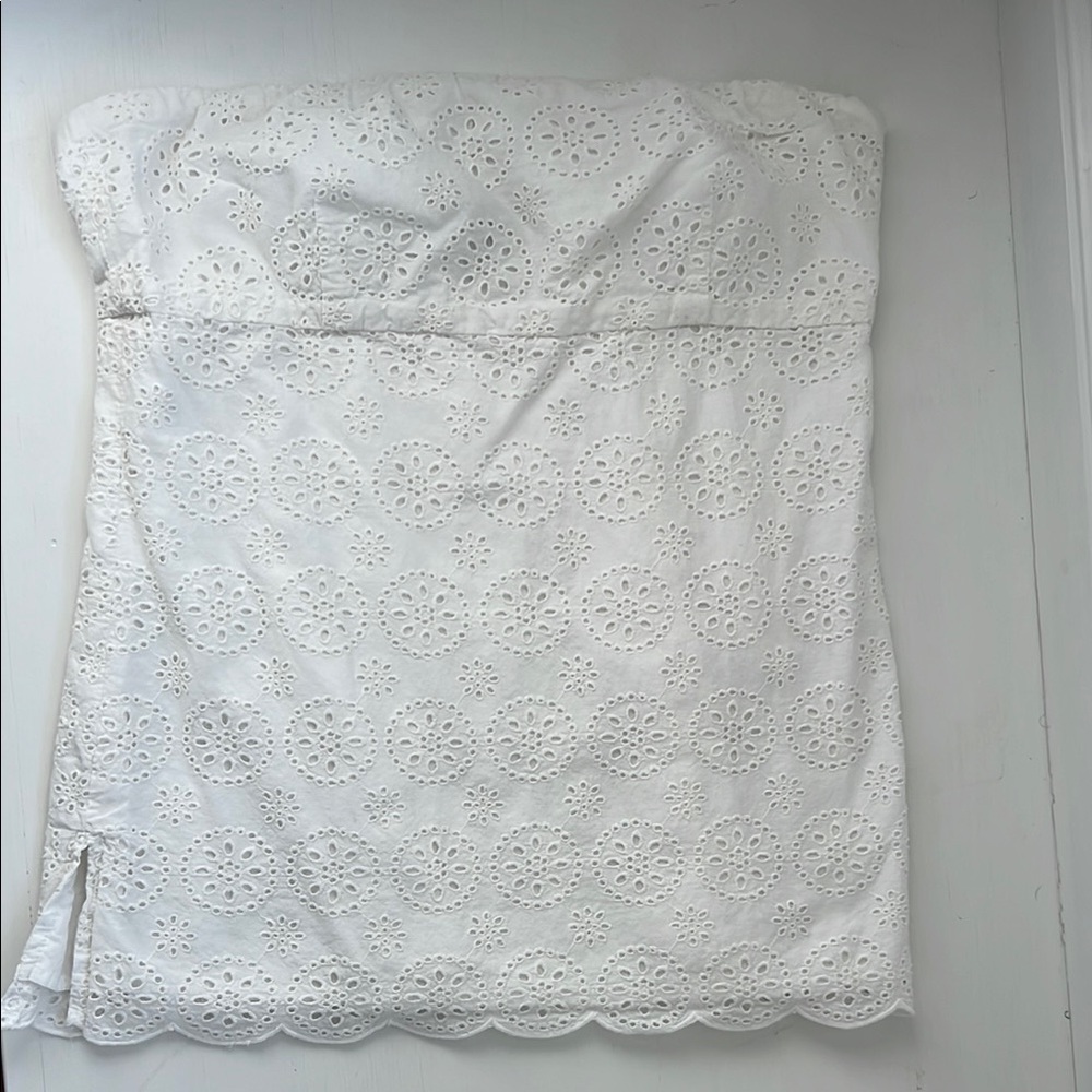 J. Crew Eyelet Strapless Top